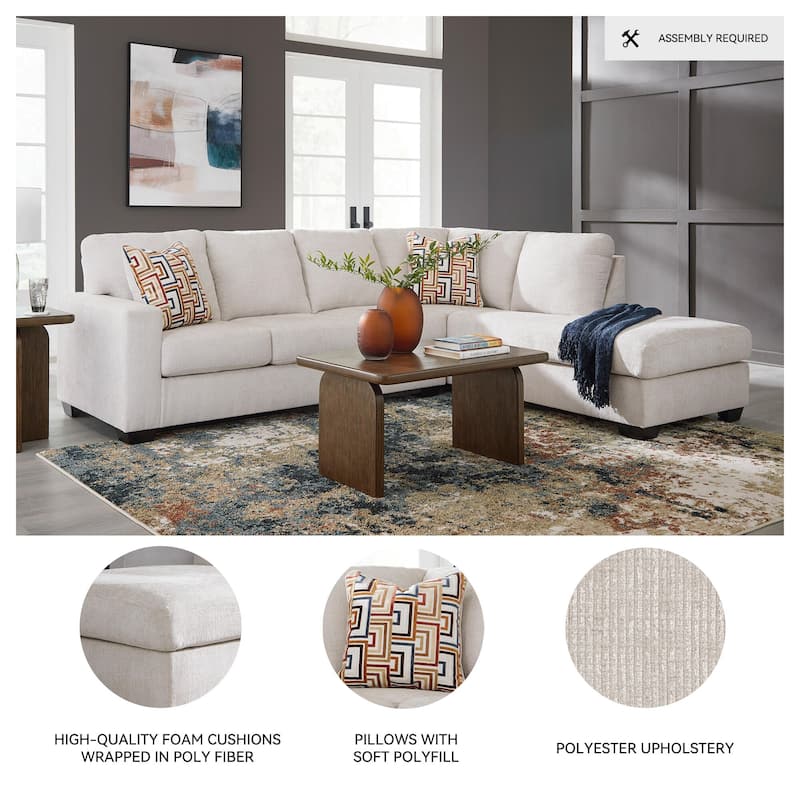 Signature Design by Ashley Aviemore 2-Piece Sectional with Chaise - 110"W x 90"D x 37"H