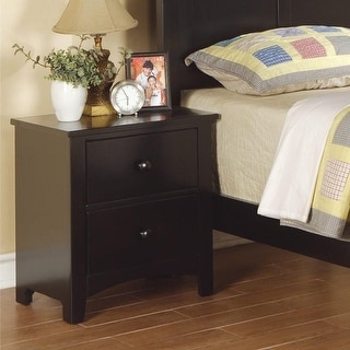 Black Finish Nightstand 2-Drawers - Bed Bath & Beyond - 35901716