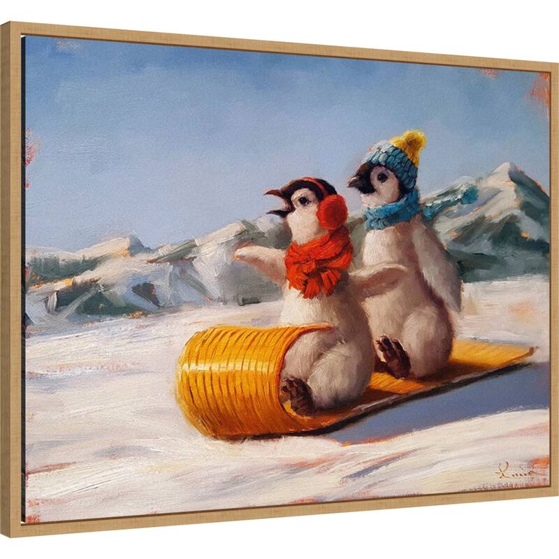Toboggan by Lucia Heffernan (30 x 23 in.), Framed Canvas Wall Art Print - Sylvie Natural