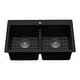 preview thumbnail 57 of 74, Karran 33" Top Mount Double Equal Bowl Quartz Kitchen Sink Kit - 33" x 22" x 9"