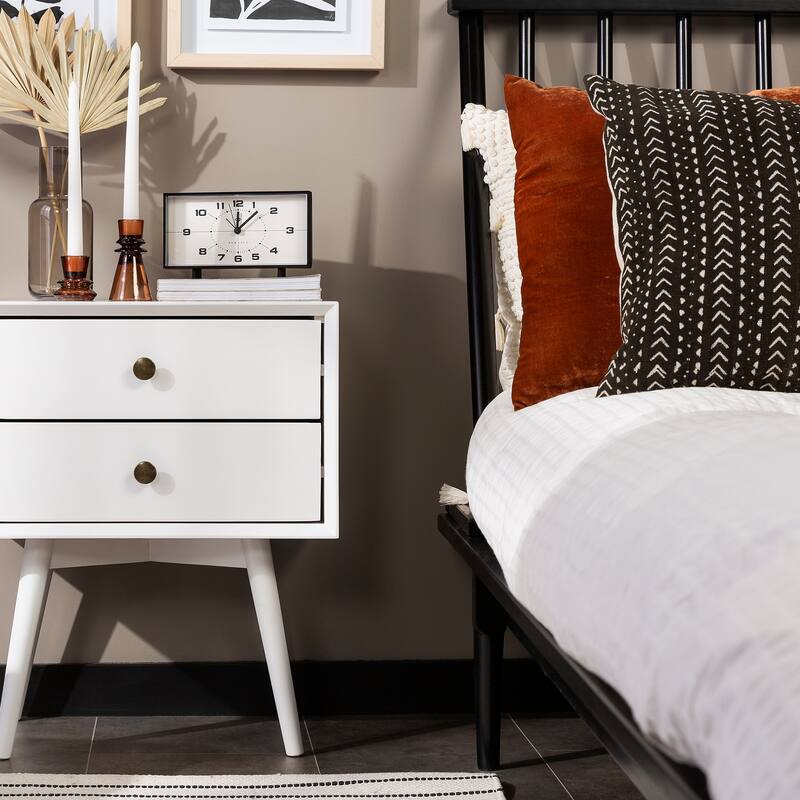 Middlebrook Mid-Century Modern Solid Wood 2-Drawer Nightstand