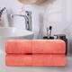 Miranda Haus Absorbent Zero Twist Cotton Bath Towel (Set of 2) - Coral