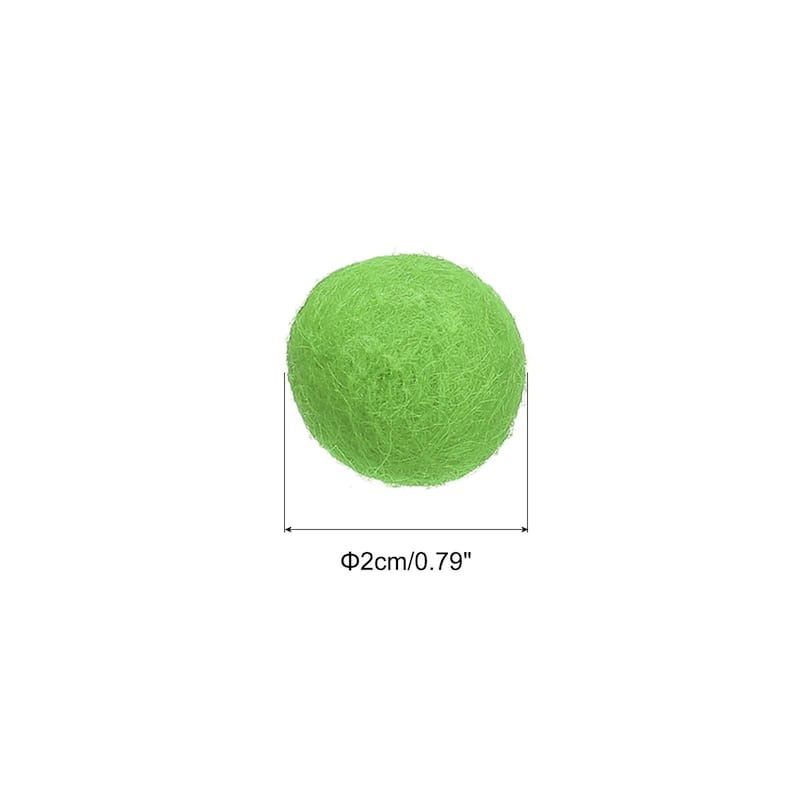 Wool Felt Balls Beads Woolen Fabric 2cm 20mm for Home Crafts 10Pcs - Green