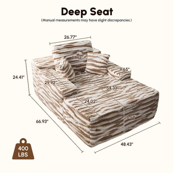 dimension image slide 0 of 13, HOOOWOOO Modern Upgraded Fabric Sofa Chaise Lounge