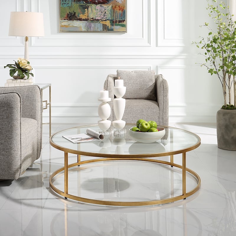 Uttermost Radius Modern Circular Coffee Table - 48"W x 15"H x 48"D