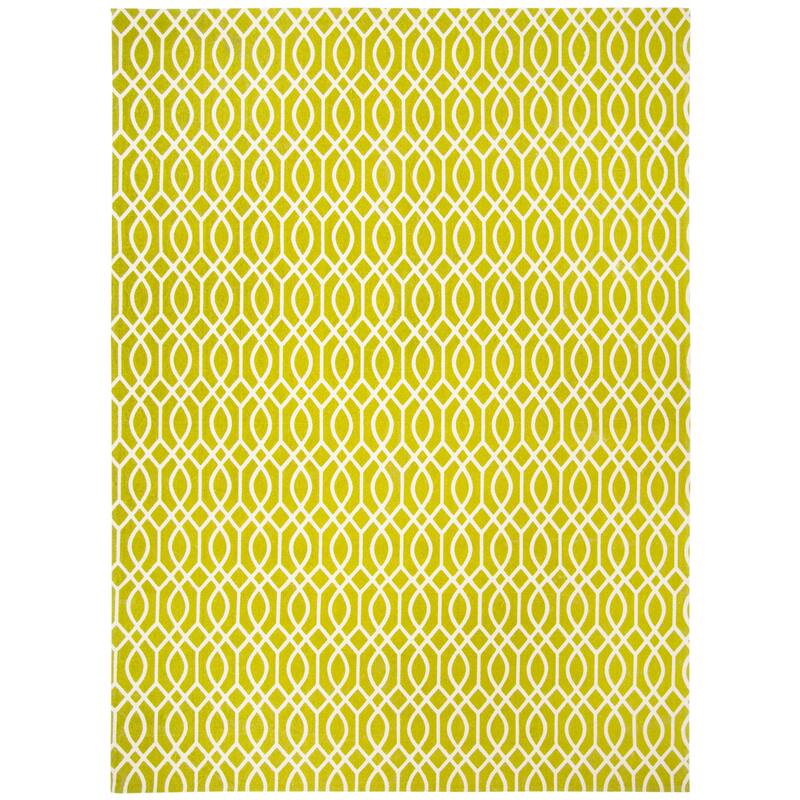 SAFAVIEH Handmade Cedar Brook Maral Modern Cotton Rug - 7'3" x 9'3" - Lime/Ivory