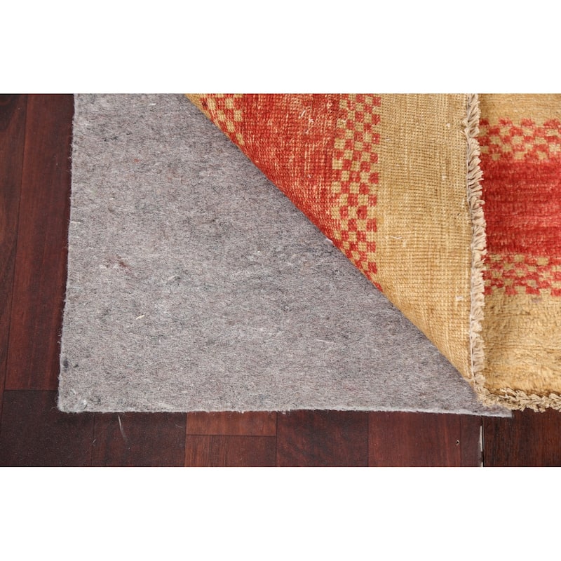 Striped Contemporary Gabbeh Kashkoli Wool Area Rug Hand-knotted Carpet - 2'10" x 4'10"
