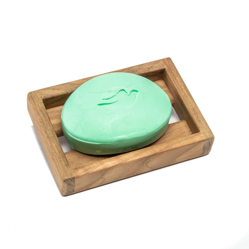 Traditional Solid Teak Wall Mount Soap Dish - 1.56" 4.75" X 3.25"