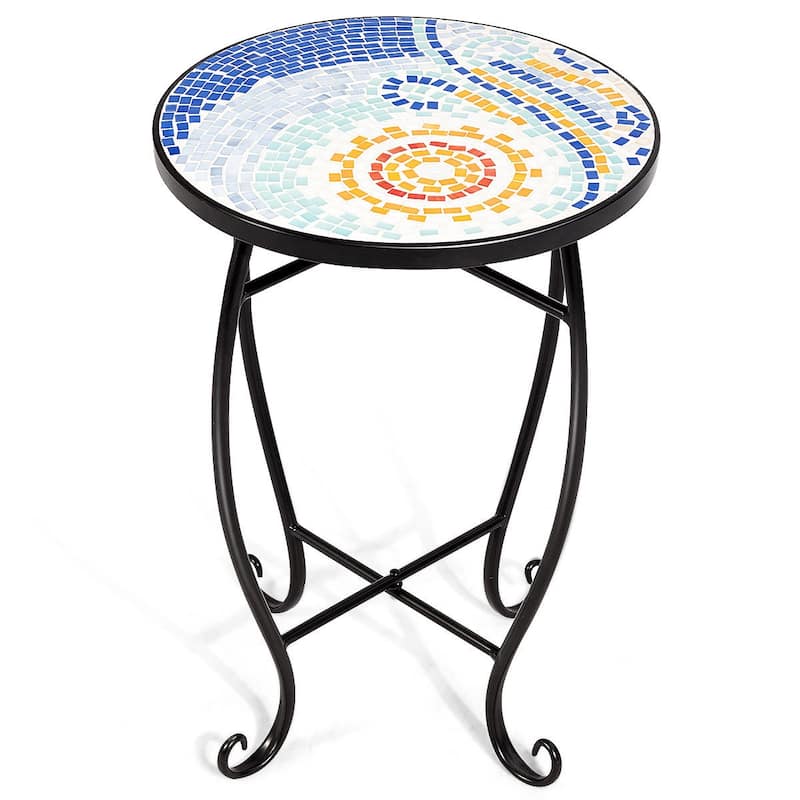 Costway Outdoor Indoor Accent Table Plant Stand Scheme Garden Steel - Multi