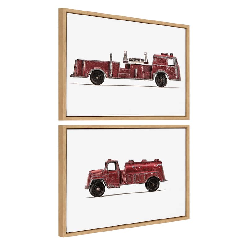 Kate and Laurel Sylvie Car Framed Canvas Art Set by Saint and Sailor
