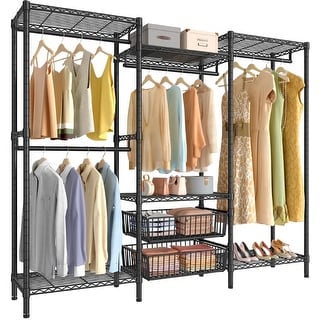 Medium Closet Heavy Duty Clothes Rack, Coat Garment Rack for Hanging ...