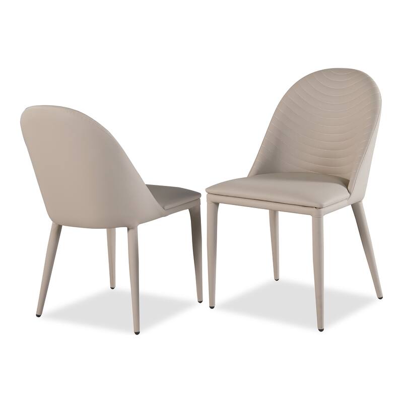 Furniture of America Thalassa Modern Faux Leather Upholstered Side Chair (Set of 2) - Brown