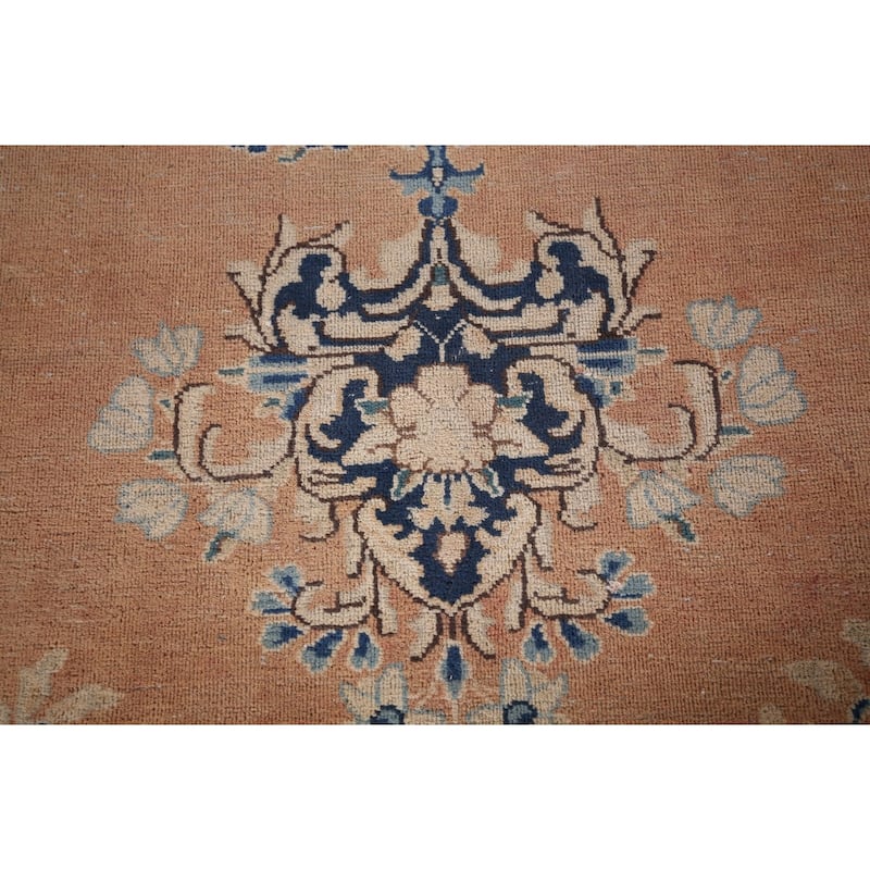 Vintage Distressed Kerman Persian Vintage Rug Handmade Wool Carpet - 9'8"x 12'6"