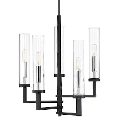 Savoy House Folsom 5 Light 17" Wide Chandelier with Glass Shades