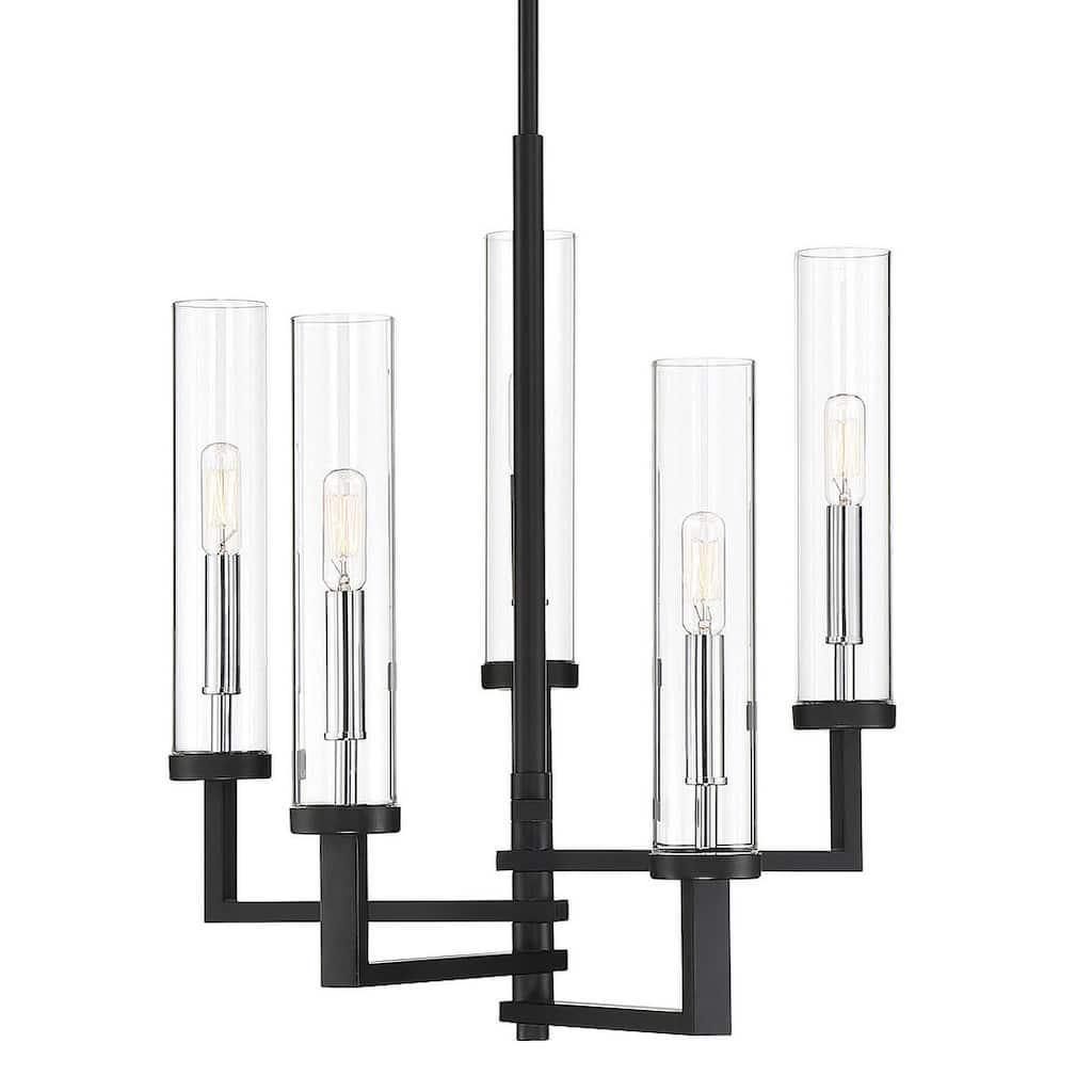 Savoy House Folsom 5 Light 17" Wide Chandelier with Glass Shades