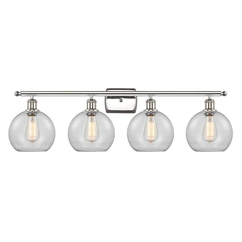Innovations Lighting Ballston Athens - 4 Light 36" Bath Vanity Light - 8" Shade - Clear/Polished Nickel Finish
