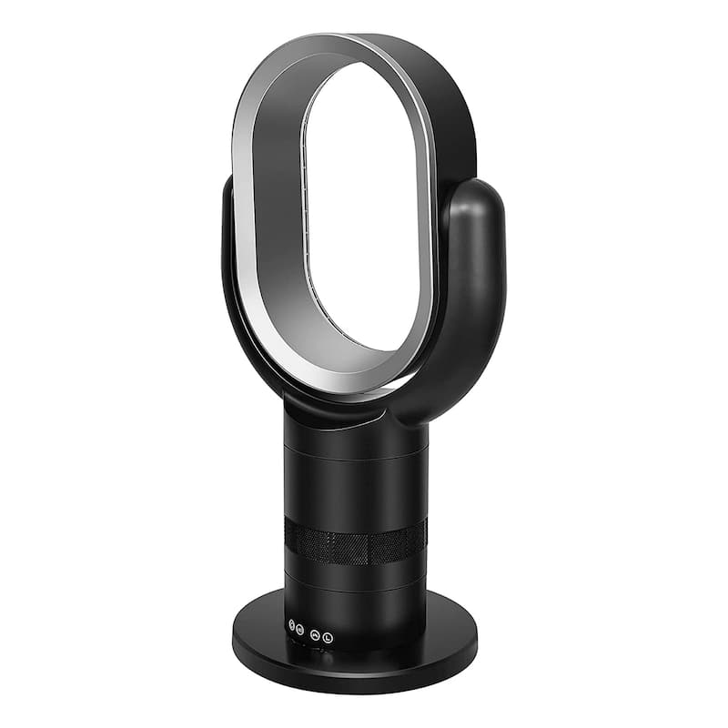 24.4 in.Black Low Noise 10 Speeds Settings Pedestal Bladeless Fan