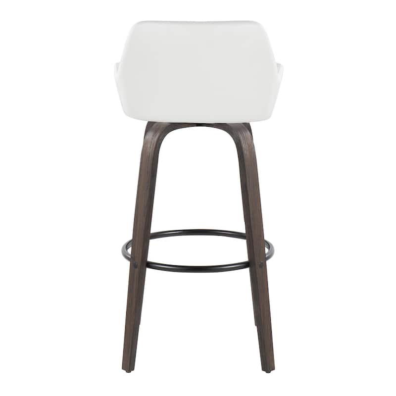 Porch & Den Galotti 30" Fixed-Height Bar Stool with Bent Wood Legs & Round Footrest (Set of 2)