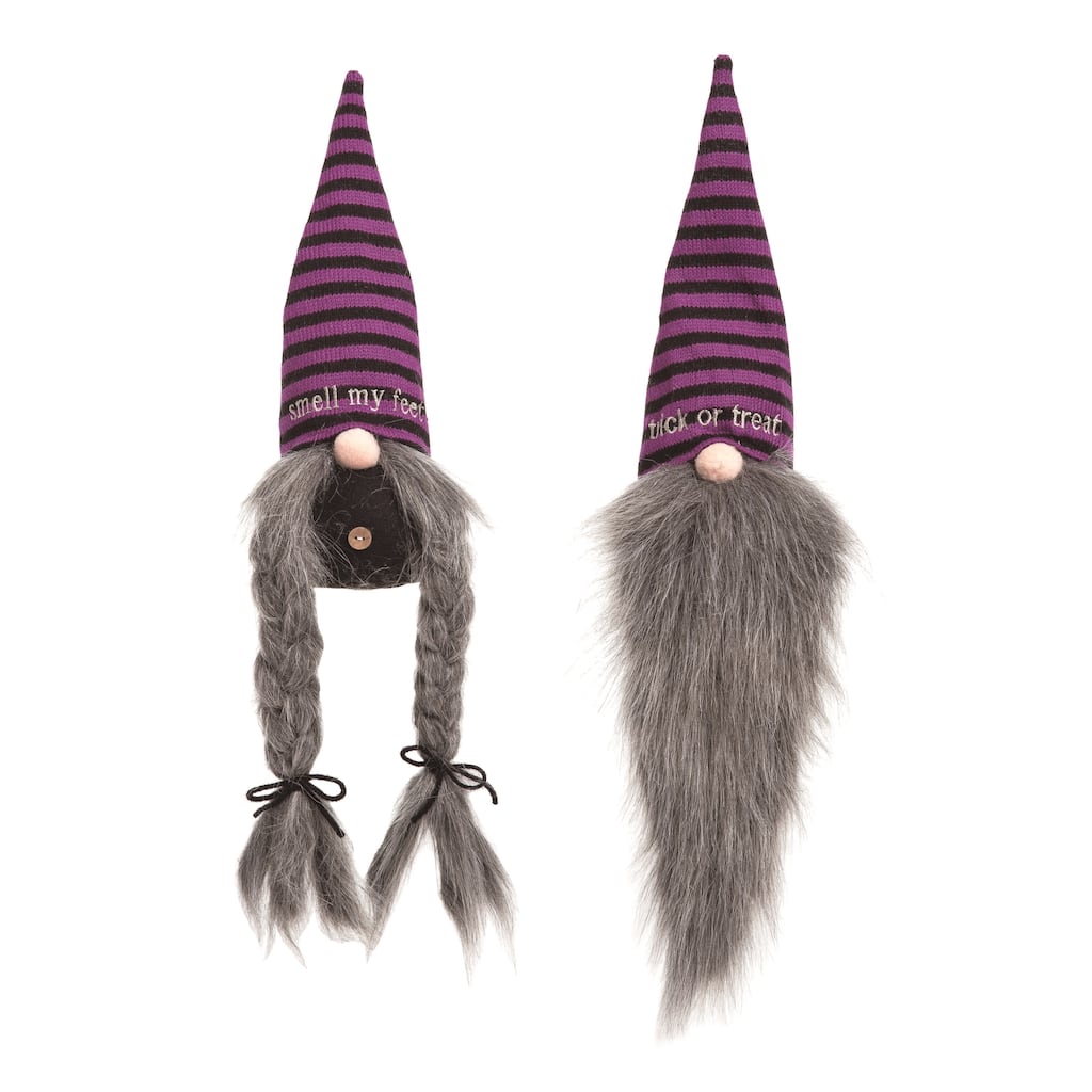 Transpac Polyester 20.08 in. Multicolor Halloween Plush Trick Treat Gnomes Set of 2