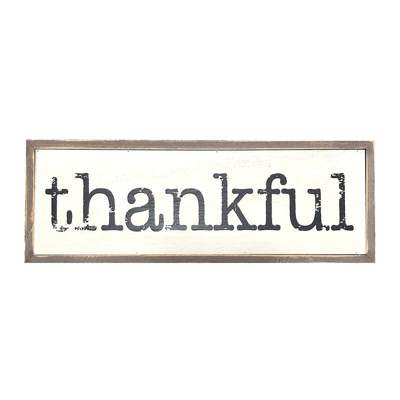 Thankful Solid Pine Wood Block Signs for Home Decor, Farmhouse Style