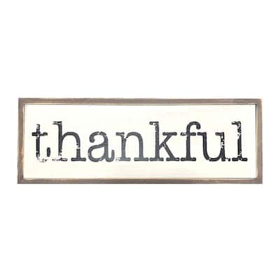 Thankful Solid Pine Wood Block Signs for Home Decor, Farmhouse Style