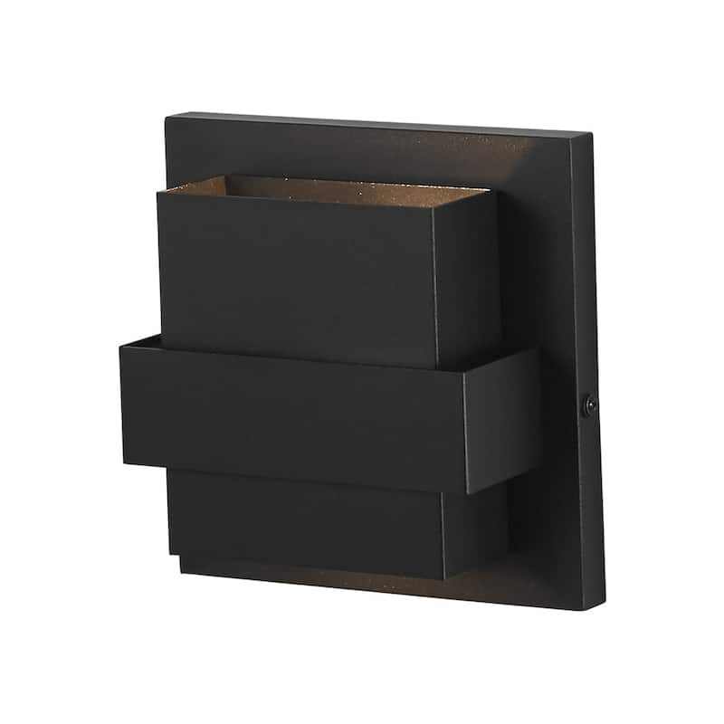 Dimmable LED Layered Square Casing Exterior Wall Sconce - 7.0 in