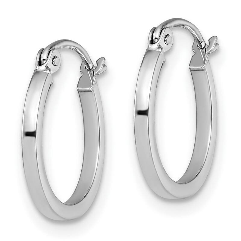 Curata 10k White Gold Polished Lightweight 66x1.5mm Classic Hoop Earrings