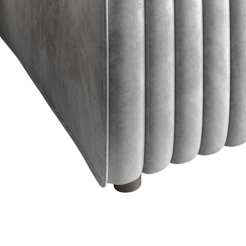 CraftPorch Contemporary Clean-Line Linen Upholstered Ottoman