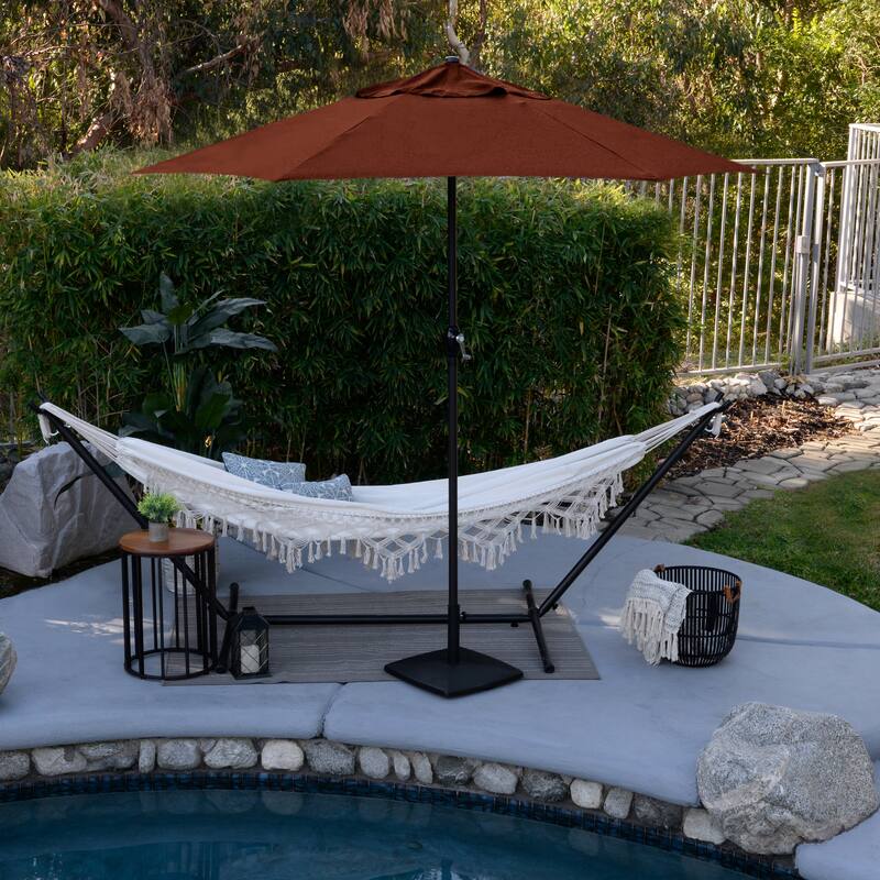 Astella 9' Crank Open Push Button Tilt Outdoor Patio Umbrella