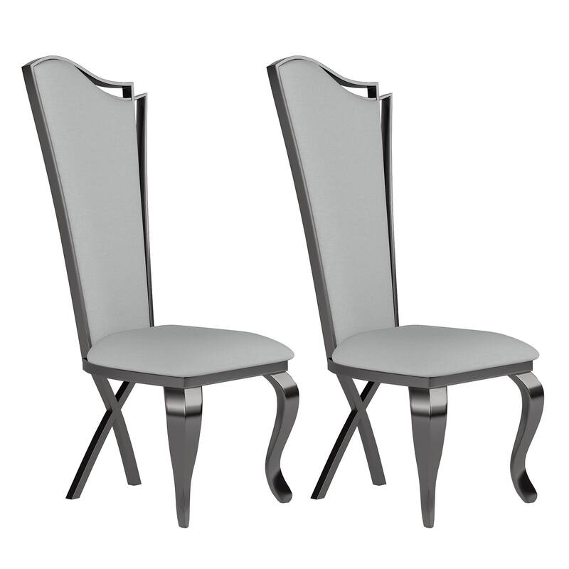 Somette Nikki Tall-Back Dining Chairs with Cabriole Legs, Set of 2 - Dining height
