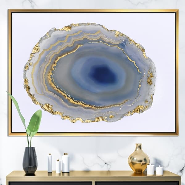 slide 1 of 6, Designart 'Golden Water Agate' Fashion Framed Canvas Wall Art