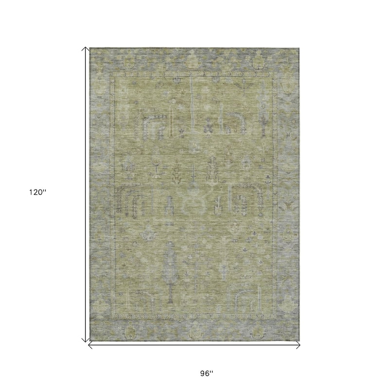 HomeRoots Oriental Traditional Rectangle Outdoor Rug