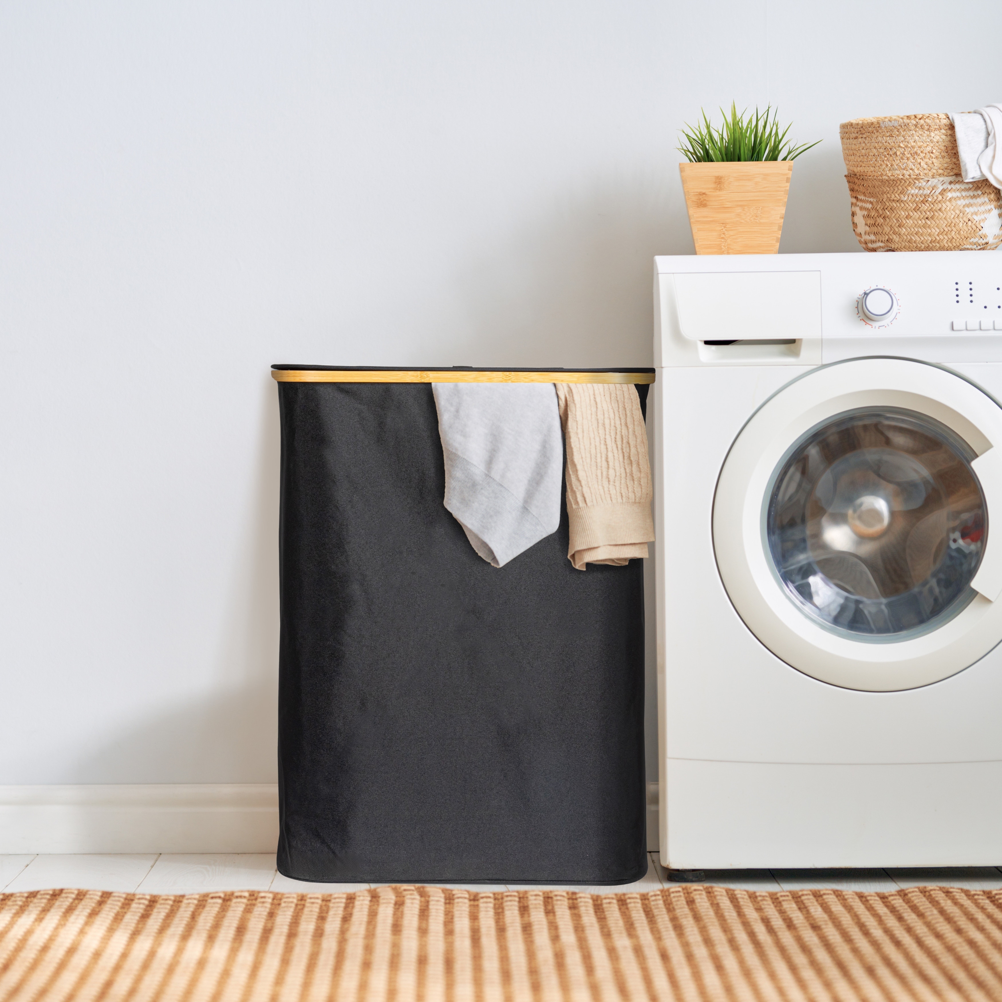 Household Essentials Laundry Hamper with Dual Mesh Liners and Lid