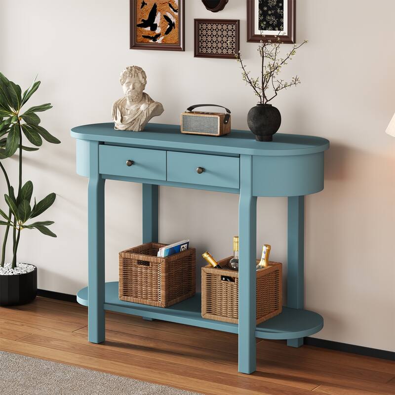 Elegant Retro Console Table with Curved Design