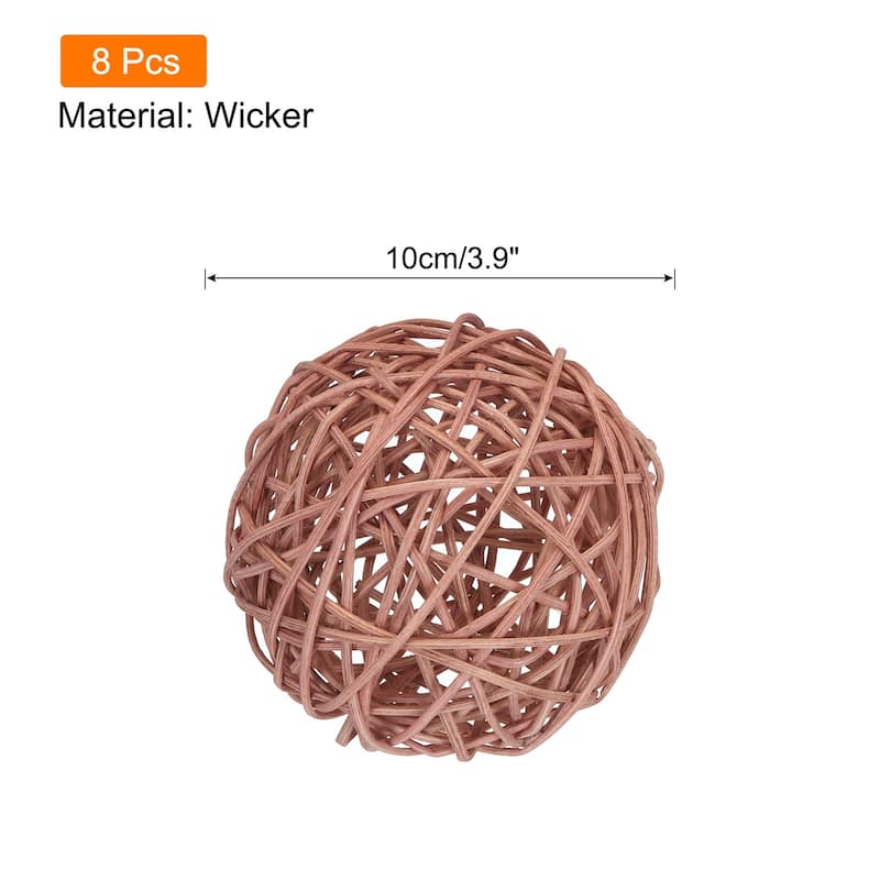 Wicker Rattan Balls 3.9 Inch Rattan Decorative Balls for Vase Fillers