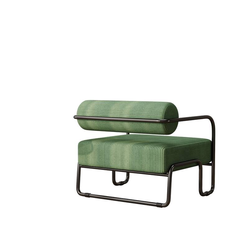 Living Room Iron Accent Chair,Corduroy Upholstered Arm Chair