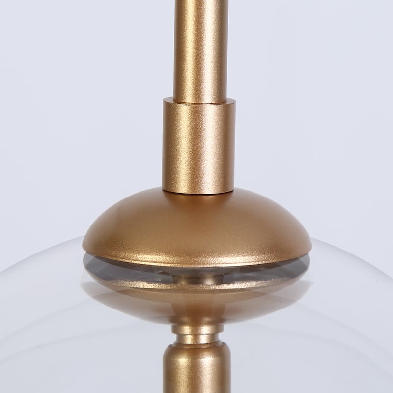 Modern Gold 1-Light Glass Pendant Light for Kitchen Island Dining Room - D7.9" x H11"