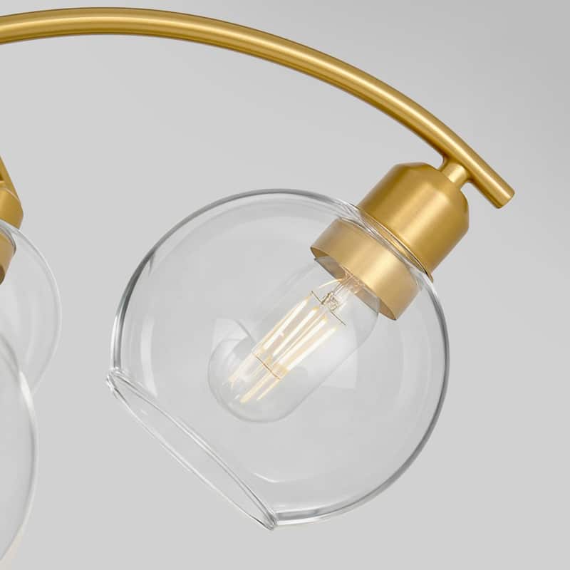 LamQee Sputnik Metal Chandelier with Clear Glass Globe Shades