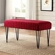 preview thumbnail 184 of 192, Serenta Super Mink Fauxfur Ottoman Bench 46" x 16" x 22" - Jester Red
