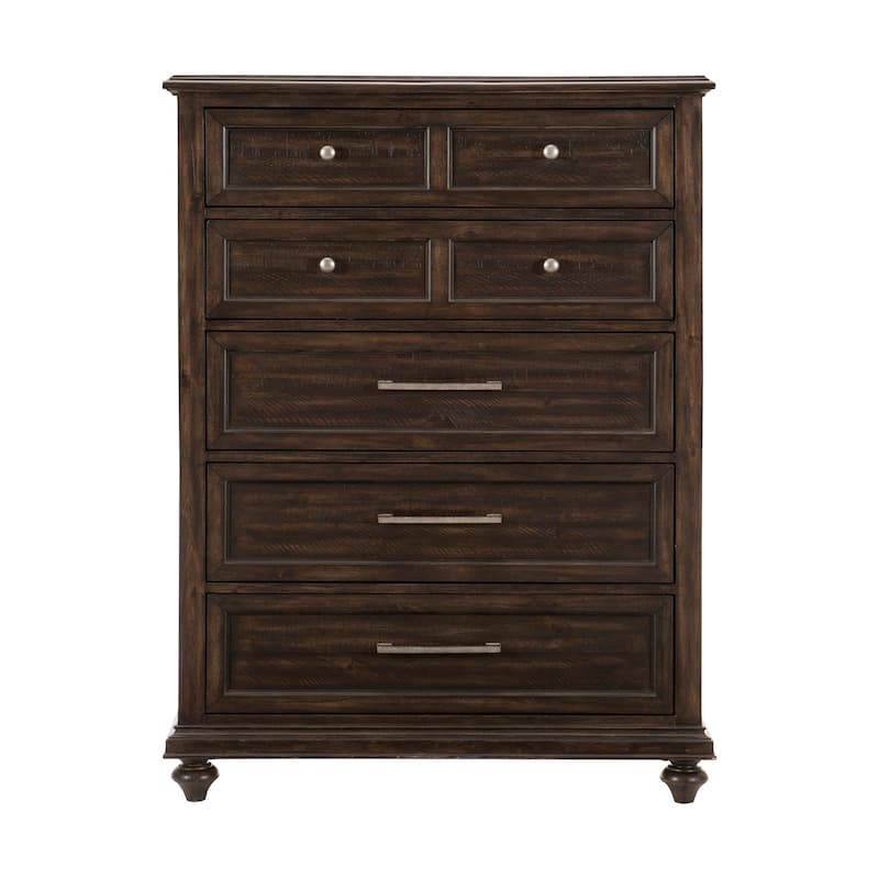 Driftwood Charcoal Finish Bedroom 3pc Bed Nightstand Chest Set