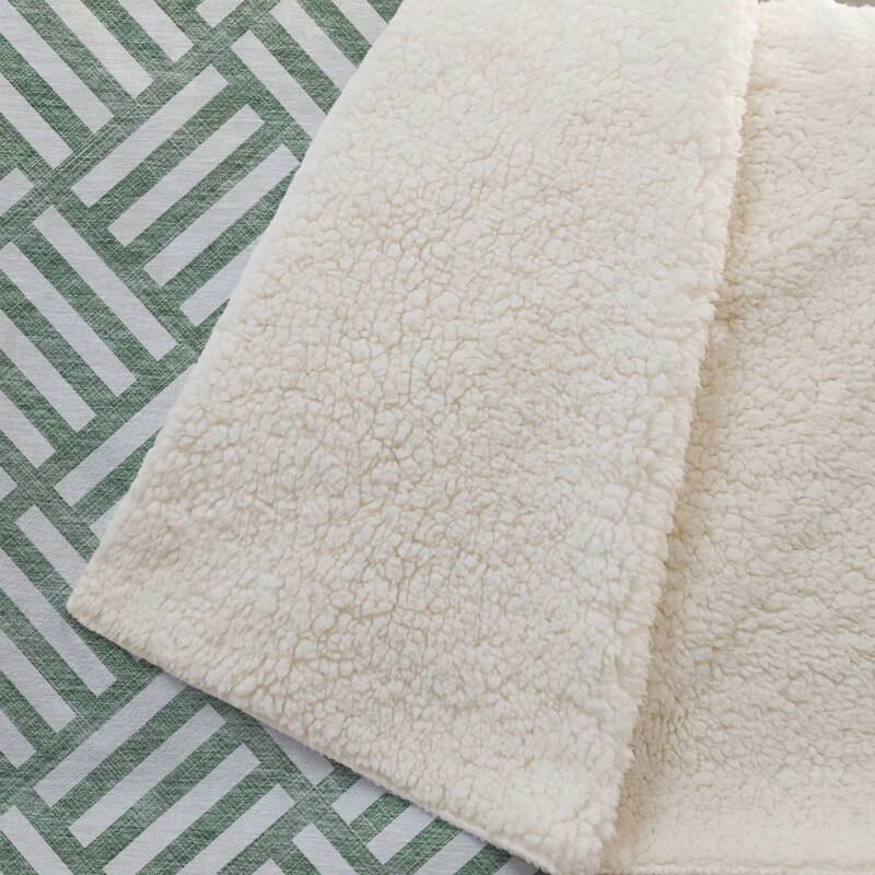 Premium Machine Washable Contemporary Geo Sherpa Throw Blanket
