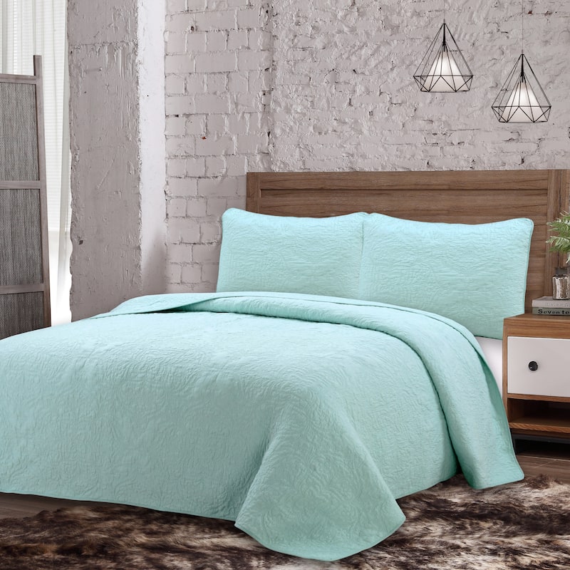 Copper Grove Banff 3-piece Cotton Quilt Set - Seafoam - Twin
