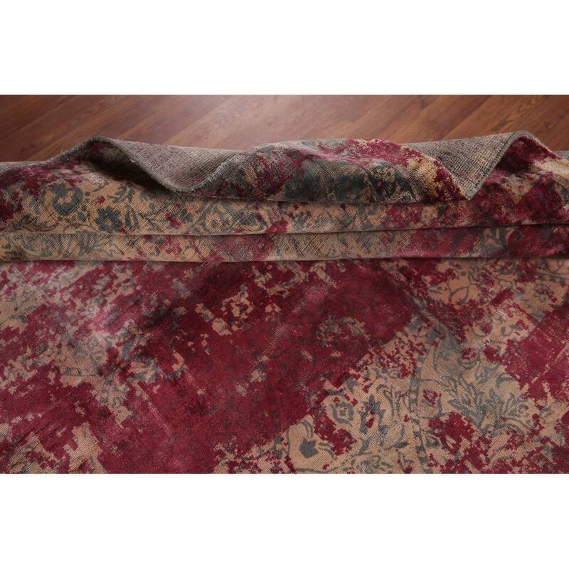 Contemporary Abstract Indian Area Rug Handmade Wool Carpet - 6'6"x 9'9"