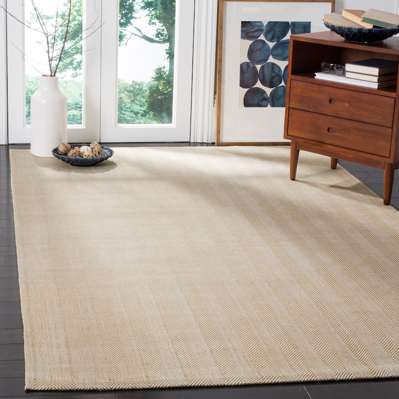 SAFAVIEH Handmade Flatweave Marbella Honorine Modern Wool Rug - 5' x 8' - Gold