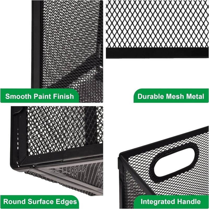 Desk Hanging File Organizer Black