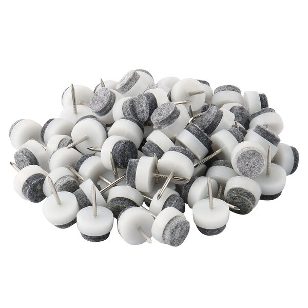Felt Pad Nails DIY Furniture Legs Floor Protector White 13mm 1/2" Dia 70pcs