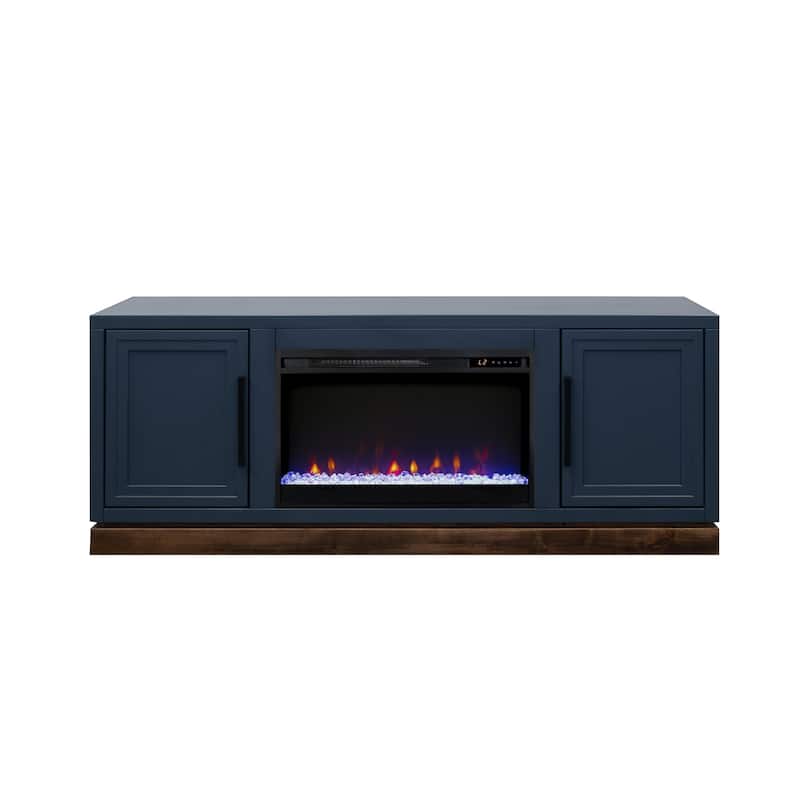 Bridgevine Home Nora 64 inch Fireplace TV Stand, for TVs up to 85 inches, Two-Tone Finish