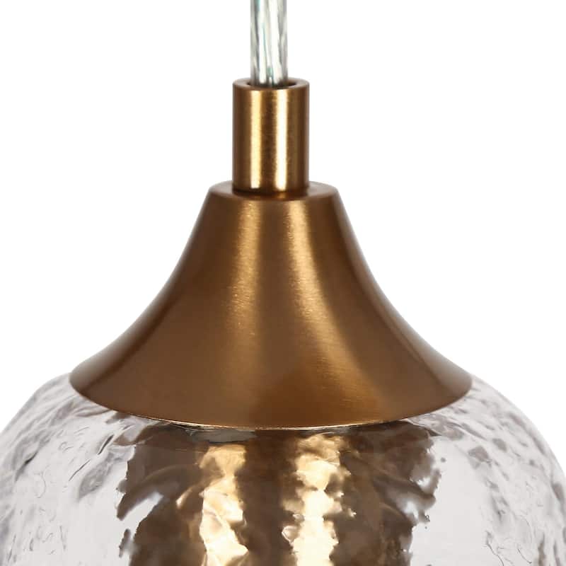 Dilera Modern 3-Light Gold Chandelier Cluster Glass Island Lights for Dining Room - D13.5" x H69" max