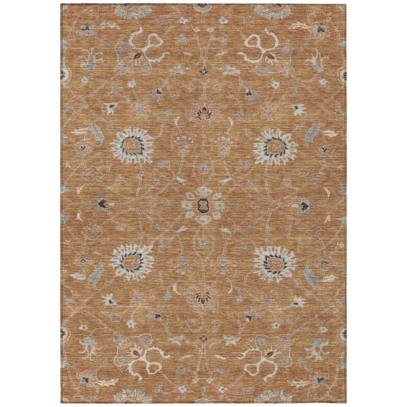 HomeRoots Floral Traditional Rectangle Outdoor Rug