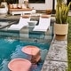preview thumbnail 5 of 10, Ledge Lounger In Pool Barstools, Outdoor Patio, 22" Height - Set of 2